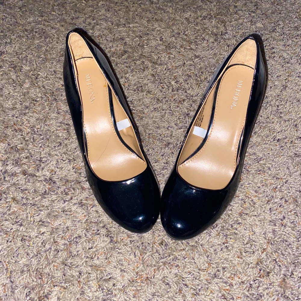 Shiny Black Heels